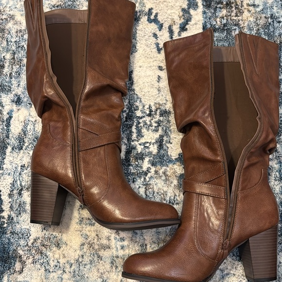 Mid Knee High Boots Chunky Heel - Picture 7 of 7